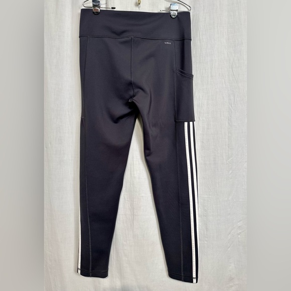 ADIDAS - TRACK PANTS Logo Stripes Wm Sz XL - BLACK - Picture 6 of 11